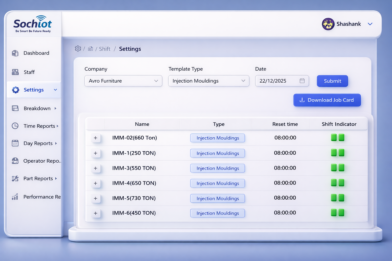 Dynamic Planning Interface